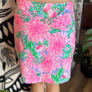 Lilly Pulitzer Pink and Green Resort Pencil Skirt